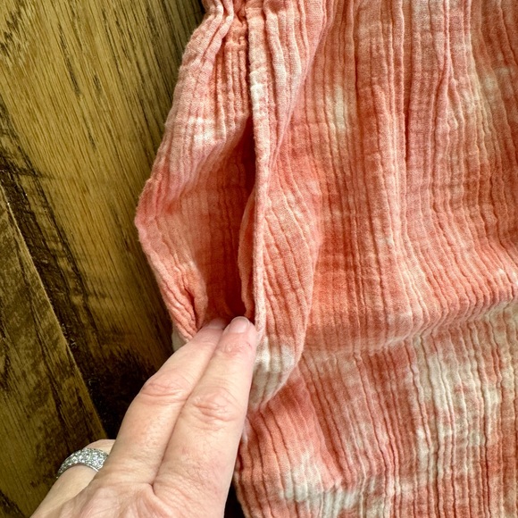 NWT Wide leg cropped gauzy beach palazzo pants - Picture 4 of 5